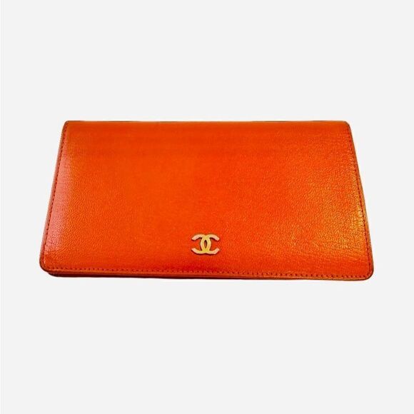 Chanel orange leather wallet - Picture 3 of 8